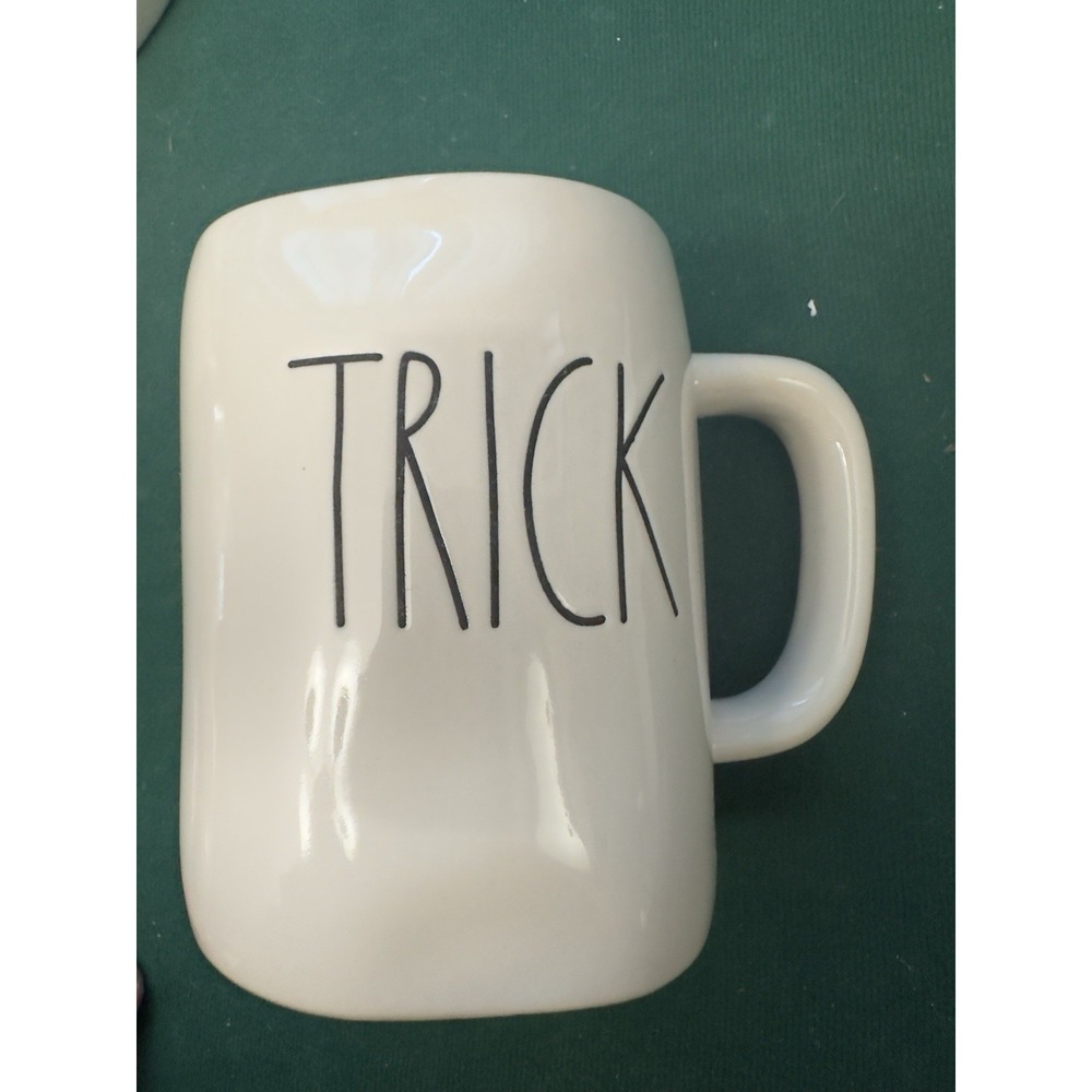 Rae Dunn Coffee Mug TRICK White Artisan Collection Halloween Large